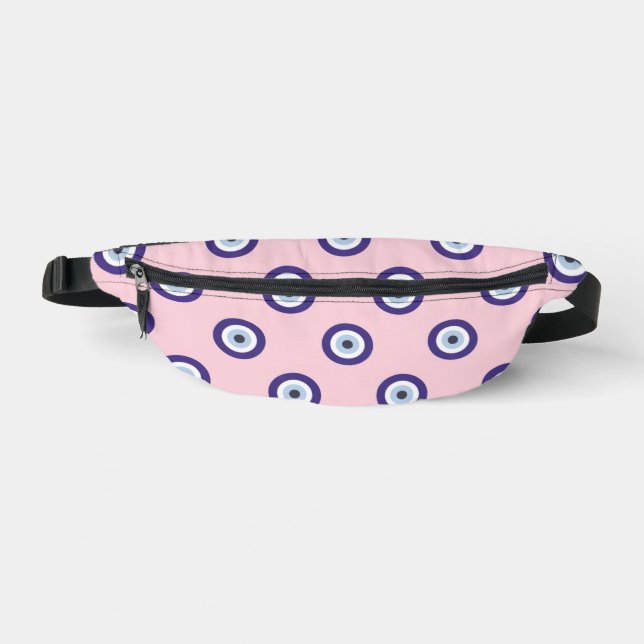 Personalized Pink Evil Eye Pattern Gifts With Name Bauchtasche (Vorderseite)