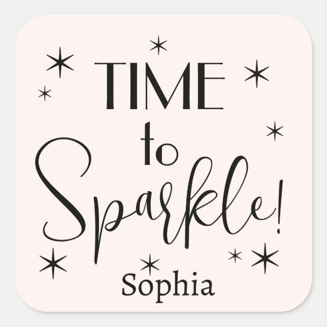 Personalized Pink Festive Christmas Gift Label  Quadratischer Aufkleber (Vorderseite)