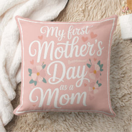 Personalized Pink Floral First Mother's Day Kissen