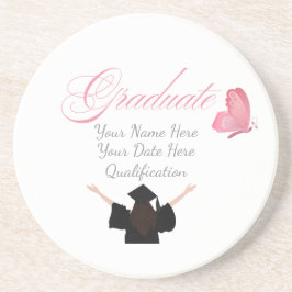 Personalized Pink Graduate Gift, Custom Name  Getränkeuntersetzer