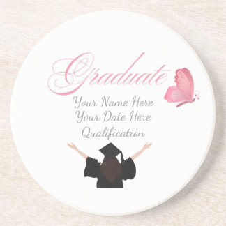 Personalized Pink Graduate Gift, Custom Name  Getränkeuntersetzer