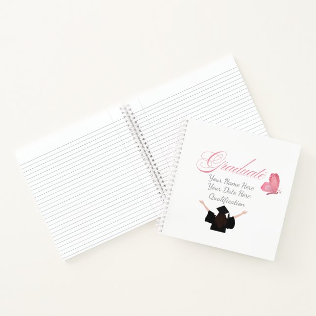Personalized Pink Graduate Gift, Custom Name  Notizbuch (Innenseite)