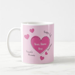 Personalized Pink Hearts Coffee Mug Kaffeetasse