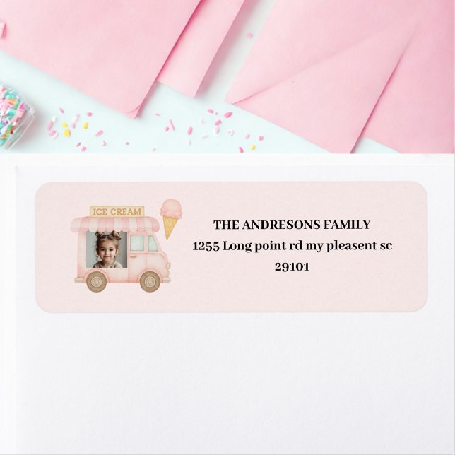 Personalized Pink Ice Cream Truck Birthday (Von Creator hochgeladen)