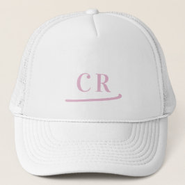 Personalized Pink Monogrammed Initials Minimalist  Truckerkappe