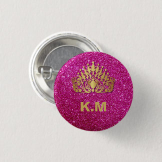 Personalized Pink Princess Nail Manicure Button