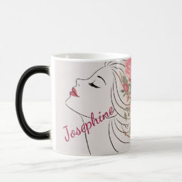 Personalized Pink Rose Floral Hair Woman Elegant  Verwandlungstasse