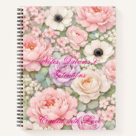 Personalized Pink Roses Spiral Notebook Women's Notizbuch