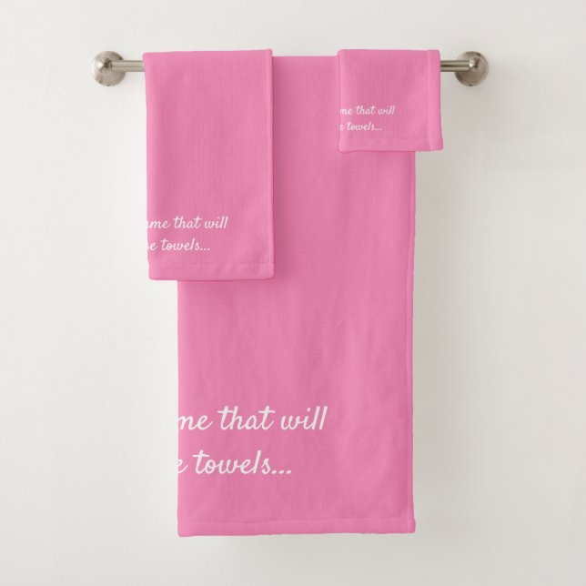 Personalized Pink Towel Set – Custom Name Pink (Insitu)