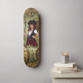 Personalized PIRATE GIRL Skateboard
