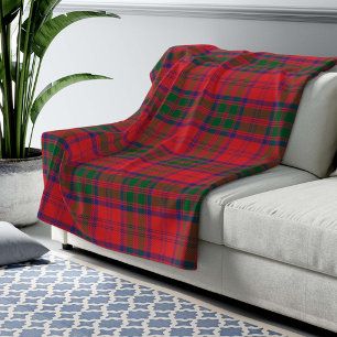 Personalized Pläd Clan Grant Tartan Pattern Fleecedecke