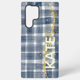 Personalized Plaid Samsung Galaxy Case with Name Hülle