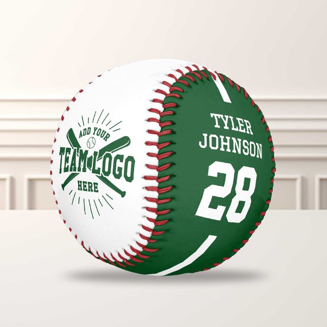 Personalized Player Team Logo Green Baseball (Von Creator hochgeladen)