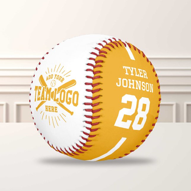 Personalized Player Team Logo Yellow Baseball (Von Creator hochgeladen)