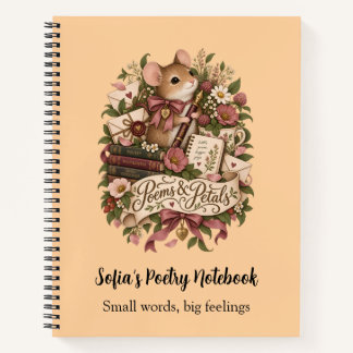 Personalized Poetcore Mouse Floral Notizbuch