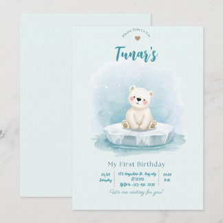 Personalized Polar Bear Birthday Invitation Einladung