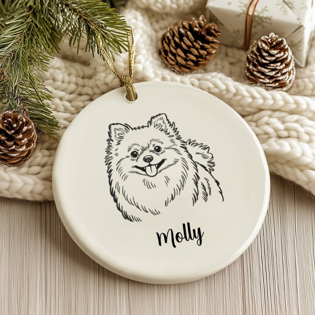 Personalized Pomeranian Dog Christmas Keramik Ornament (Von Creator hochgeladen)
