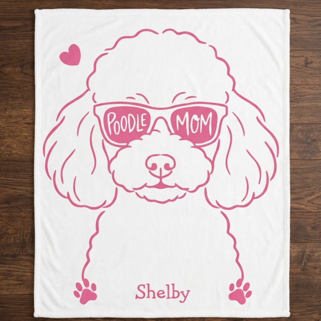 Personalized Poodle Blanket for Dog Mom  Rose Pink Sherpadecke (Von Creator hochgeladen)