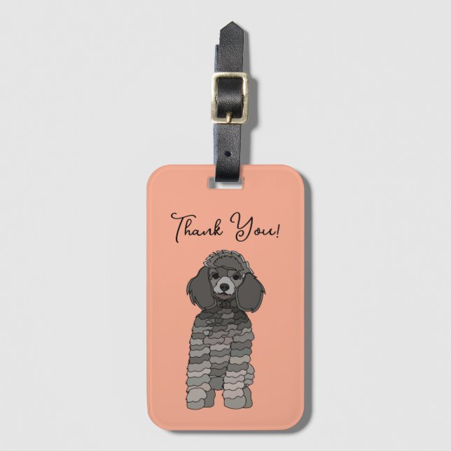 Personalized Poodle Dog Pet Gepäckanhänger (Vorderseite Vertikal)