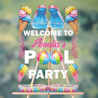 Personalized Pool Party Welcome