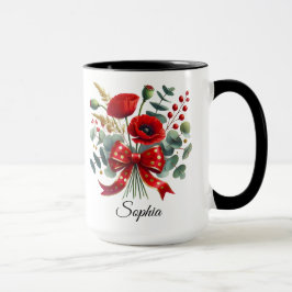 Personalized Poppy Flower Name Mug Gift Tasse