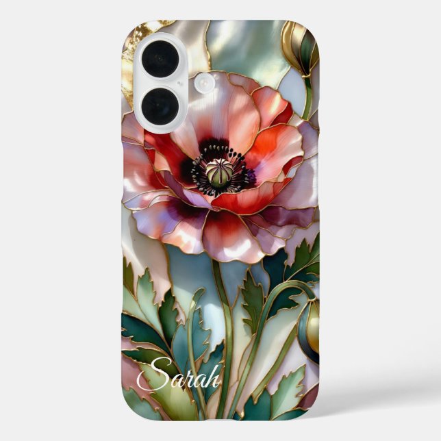 Personalized Poppy Flower Phone Case Floral (Rückseite)