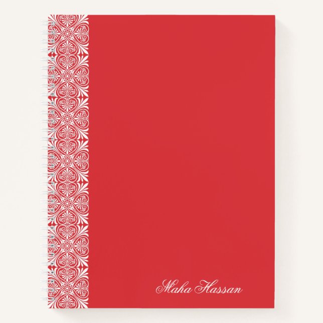 Personalized Poppy Red Floral Notebook   Notizbuch (Vorderseite)