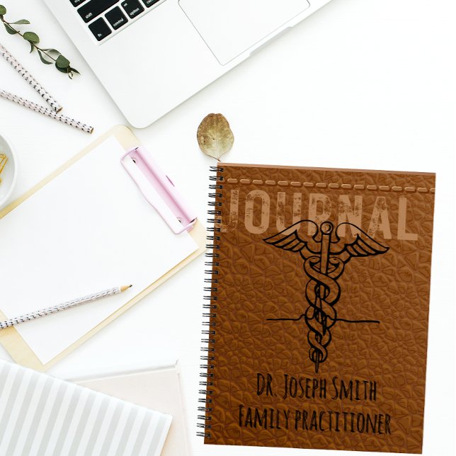 Personalized practitioner brown leather doctor notizbuch (Von Creator hochgeladen)