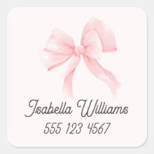 Personalized Pretty Pink Bow Girl