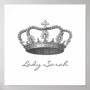 Personalized Princess Crown Poster