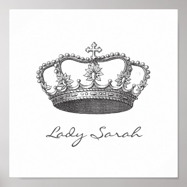 Personalized Princess Crown Poster (Vorne)