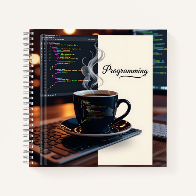 Personalized Programming Coffee Code Notebook  Notizbuch (Vorderseite)