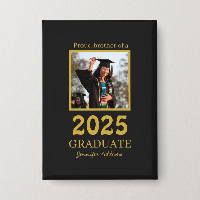 Personalized Proud Brother graduate Button (Vorderseite)