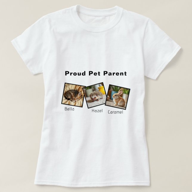 Personalized Proud Pet Parent T-Shirt (Design vorne)