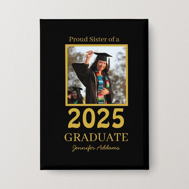 Personalized Proud sister graduate Button (Vorderseite)