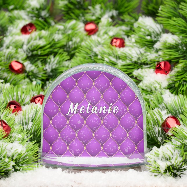Personalized Purple and Gold Custom Name Schneekugeln (Weihnachten)