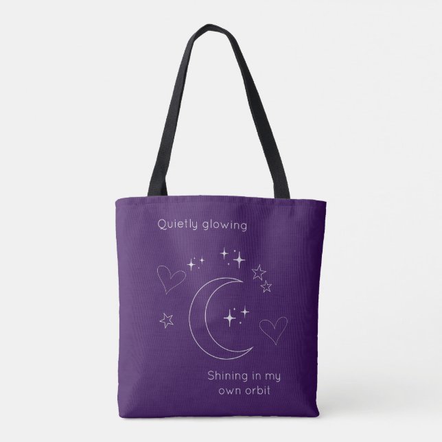 Personalized Purple Celestial Line Art Tote Bag Tasche (Rückseite)