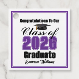 Personalized Purple Class of 2026 Graduation Party Geschenkanhänger