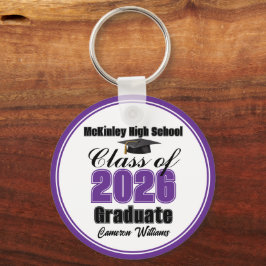Personalized Purple Class of 2026 Graduation Party Schlüsselanhänger