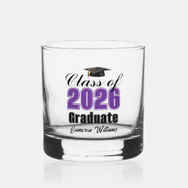 Personalized Purple Class of 2026 Graduation Whiskyglas
