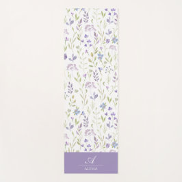 Personalized Purple Floral Yoga Mat Yogamatte