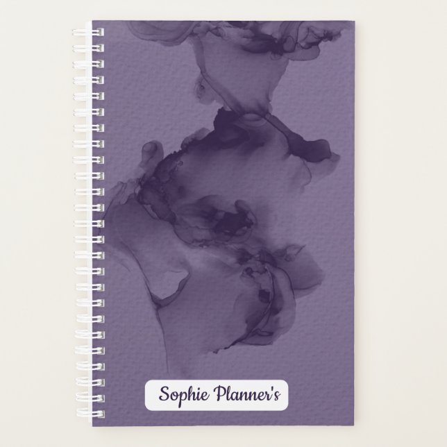 Personalized Purple Watercolor Planner Planer (Vorderseite)