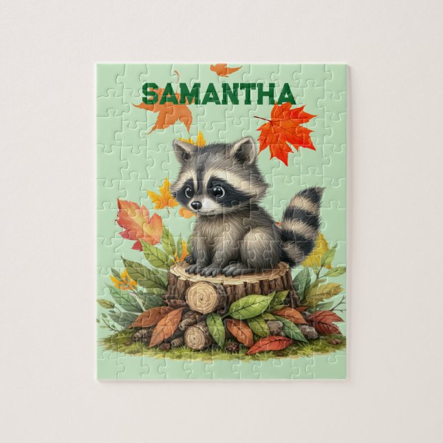Personalized Raccoon Puzzle (Vertikal)