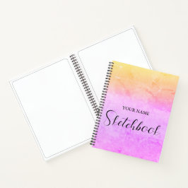 Personalized Rainbow Gradient Name Sketchbook Notizbuch