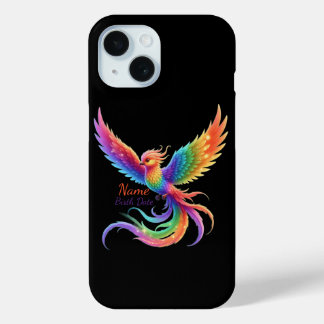 Personalized Rainbow Phoenix Name Birthdate Gift Case-Mate iPhone Hülle