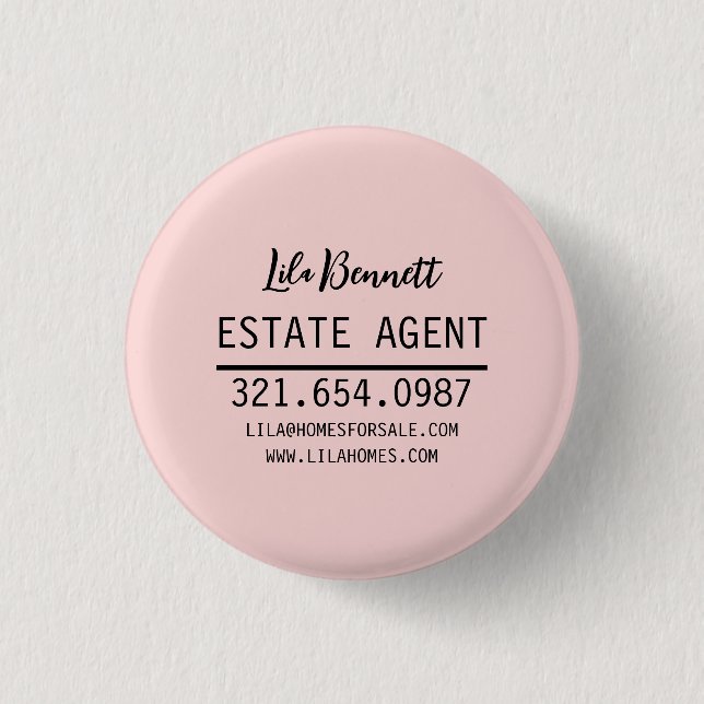 Personalized Real Estate Agent Gift Design Button (Vorderseite)