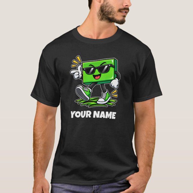 Personalized Rectangle Name & Custom Text T-Shirt (Vorderseite)