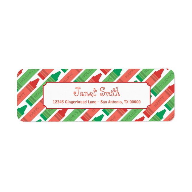 Personalized Red and Green Crayon Holiday (Vorne)