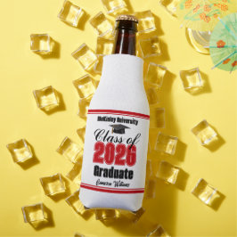 Personalized Red Class of 2026 Graduation Party Flaschenkühler