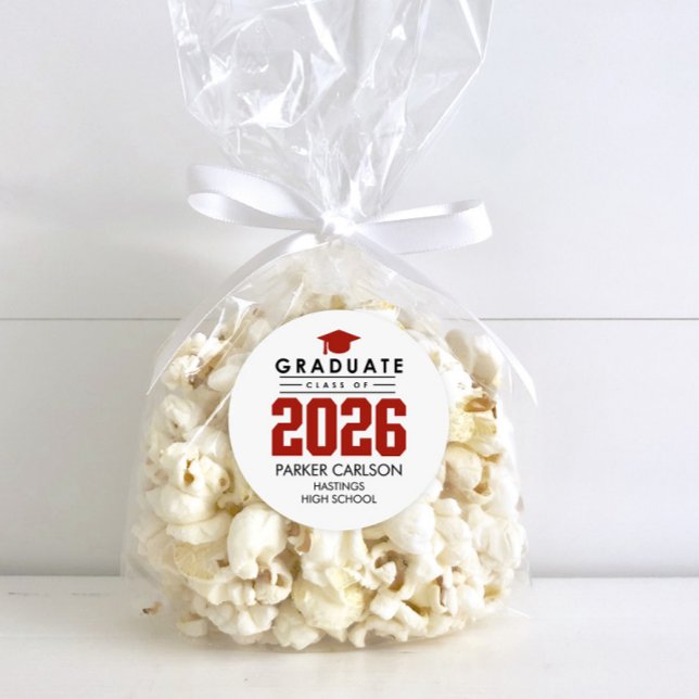 Personalized Red Class of 2026 Graduation Sticker (Von Creator hochgeladen)